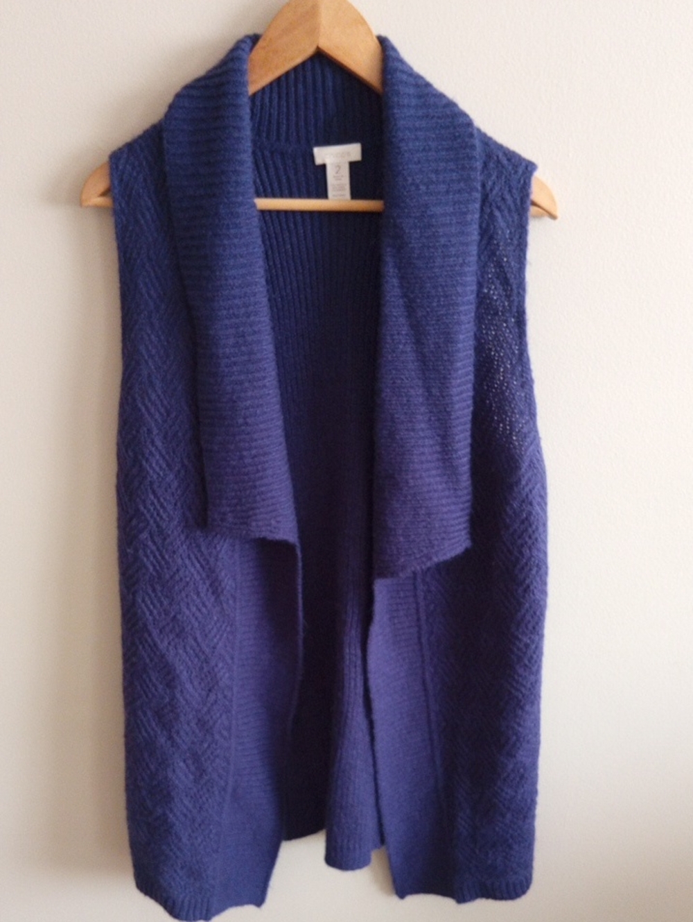 Chico's Mohair Wool Blend Open-Front Knit Cardigan Size Large